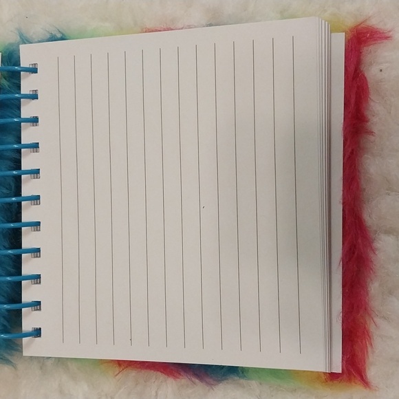 FUZZY RAINBOW BEAR JOURNAL size 6.5"x6.5" - Picture 7 of 8